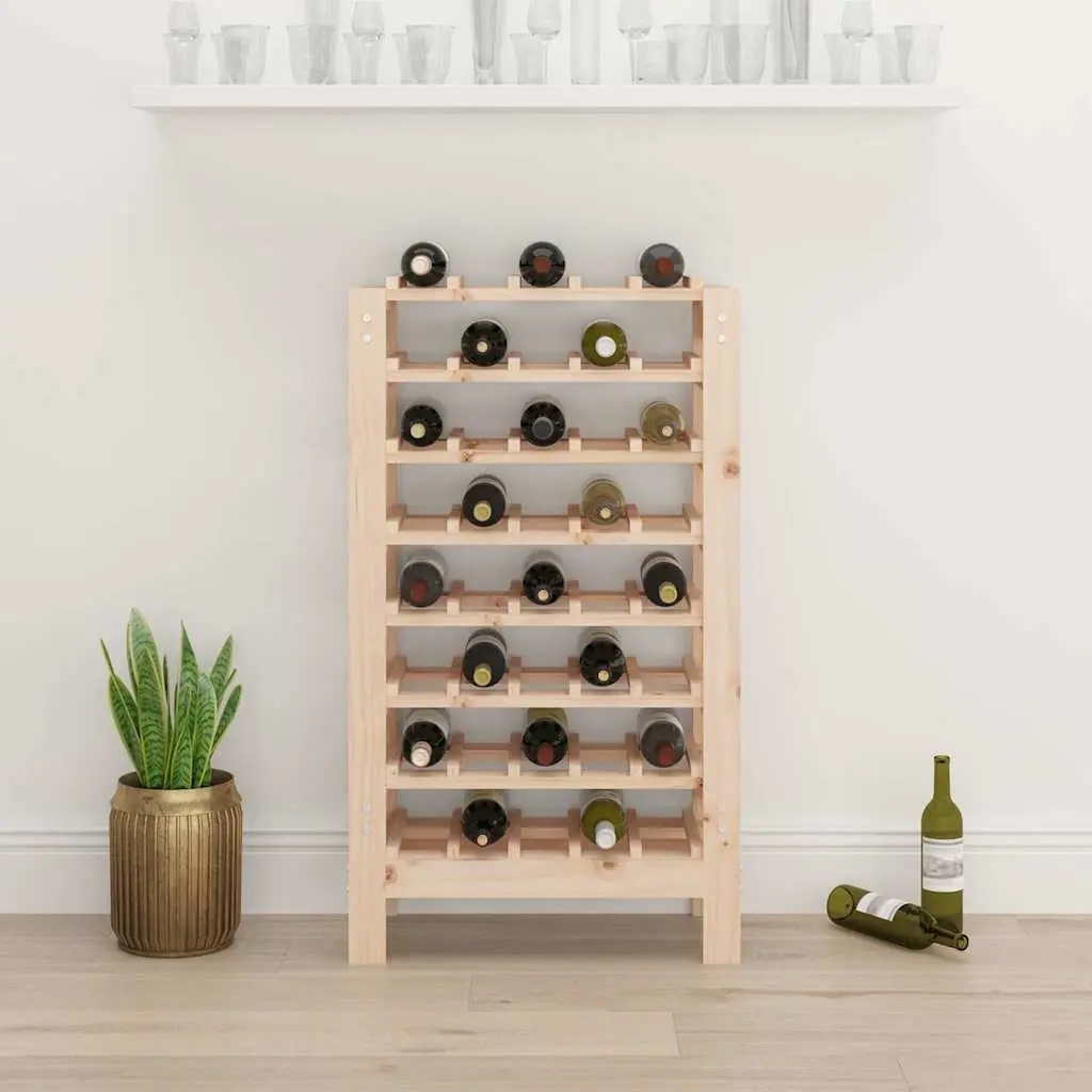 Wooden Wine Rack Bottle Storage Display Stand 61.5x30x107.5 cm Brown