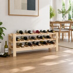Solid Wood Wine Rack 109.5x30x42 cm Storage Cabinet Brown Pine Furniture