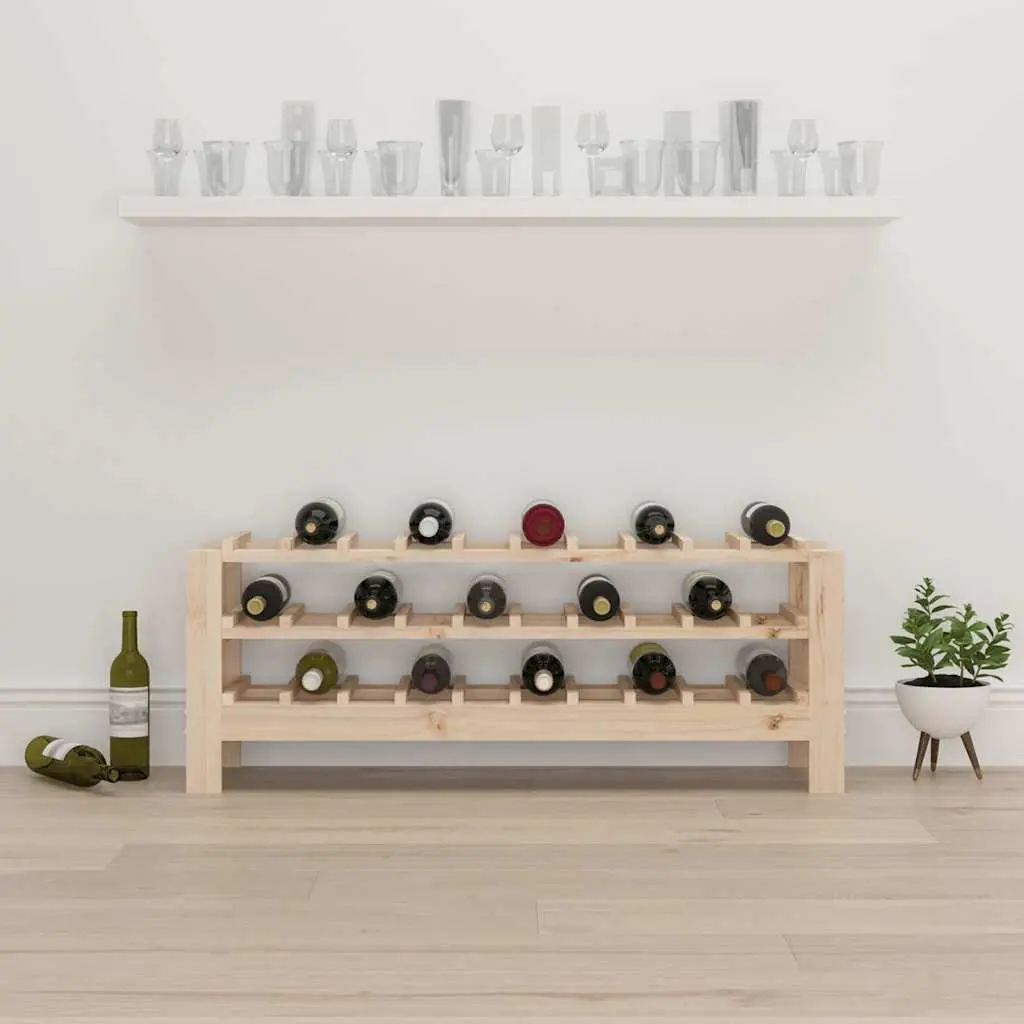 Solid Wood Wine Rack Storage Cabinet 109.5x30x42 cm Brown Pine