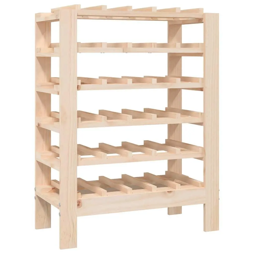 Solid Pine Wood Wine Rack for Displaying and Storing Brown 61.5x30x82 cm