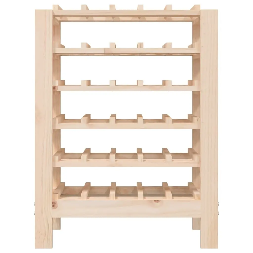 Solid Pine Wood Wine Rack for Displaying and Storing Brown 61.5x30x82 cm