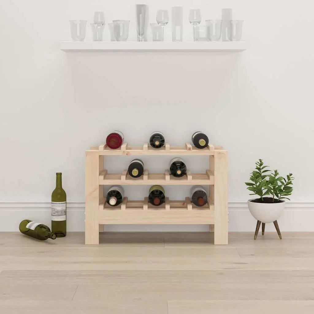 Wooden Wine Rack Storage Cabinet Brown 61.5x30x42 cm Solid Pine Bottle Holder