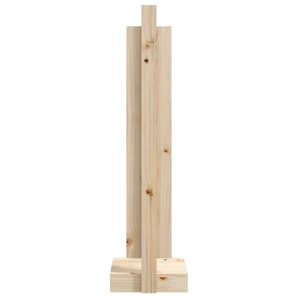 Log Holder Indoor Firewood Stand Solid Pine Wood Brown 33.5 x 30 x 110 cm