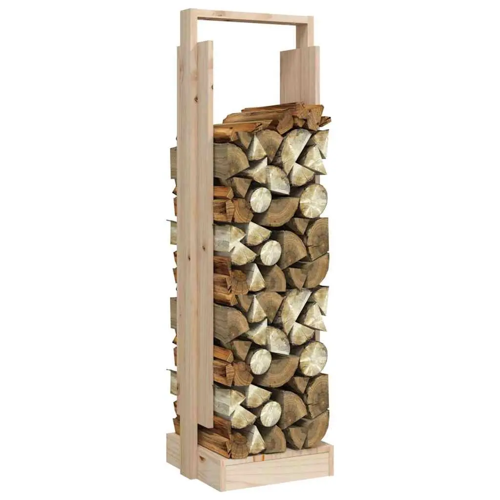 Log Holder Indoor Firewood Stand Solid Pine Wood Brown 33.5 x 30 x 110 cm
