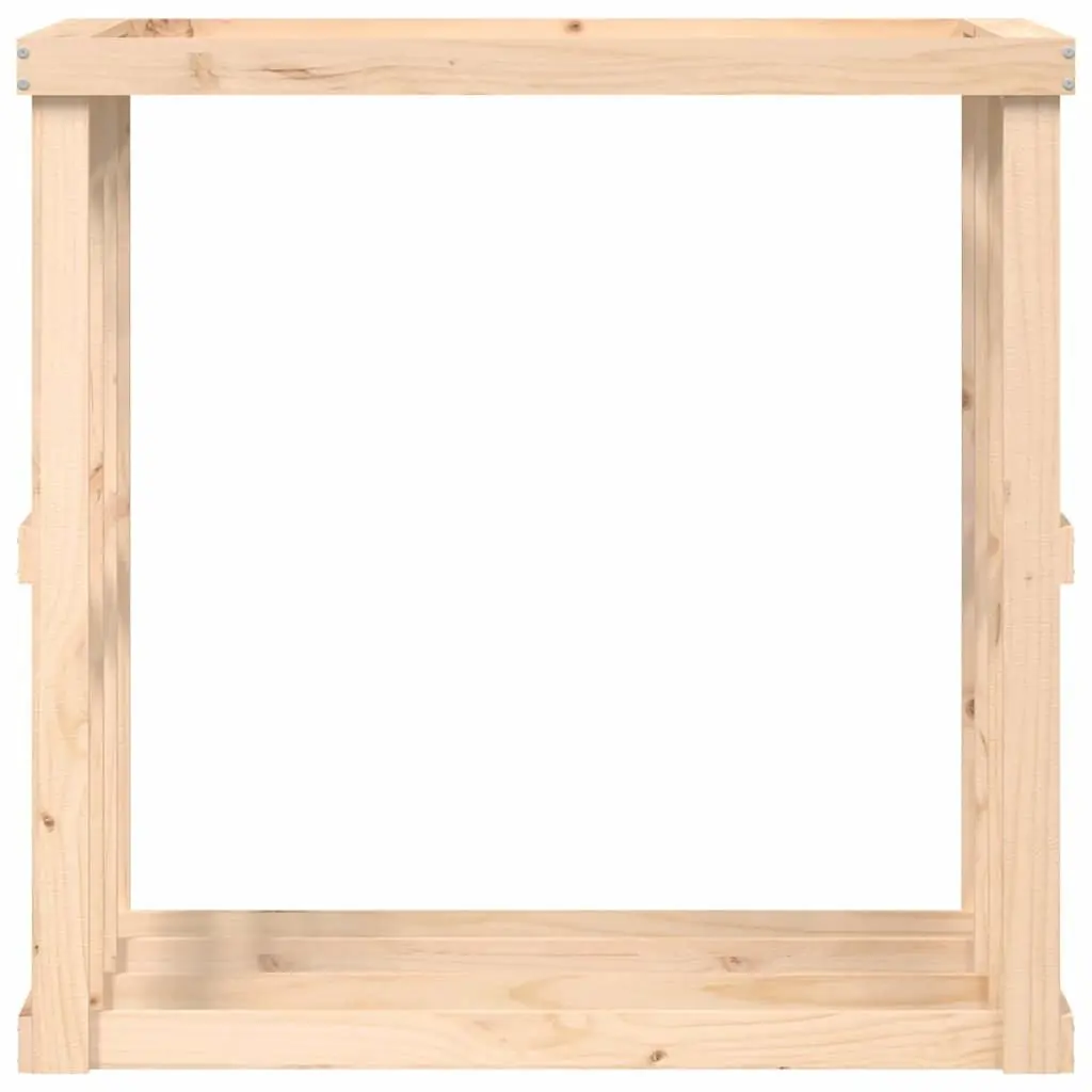 Log Holder Firewood Rack Outdoor Storage Stand Solid Pine Wood Brown