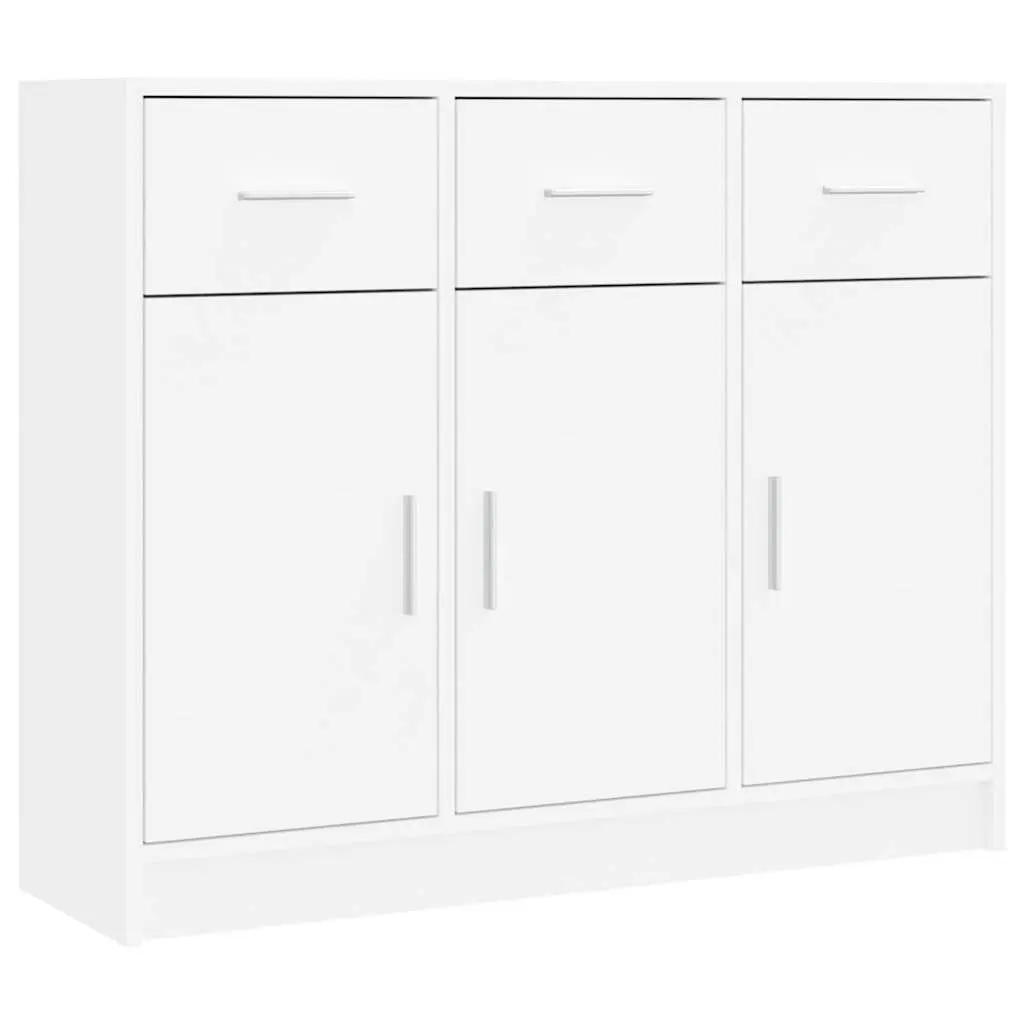 Sideboard Storage Cabinet 91x28x75cm White Engineered Wood Buffet Furniture