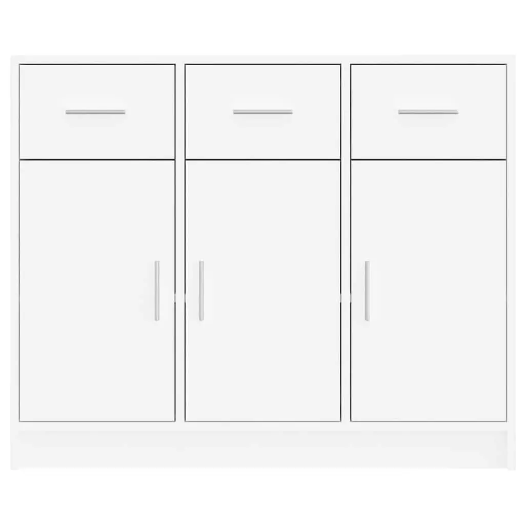 Sideboard Storage Cabinet 91x28x75cm White Engineered Wood Buffet Furniture