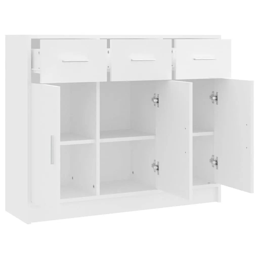 Sideboard Storage Cabinet 91x28x75cm White Engineered Wood Buffet Furniture