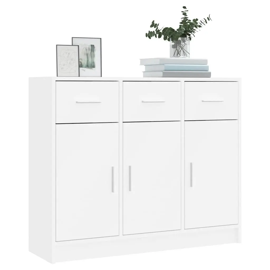Sideboard Storage Cabinet 91x28x75cm White Engineered Wood Buffet Furniture