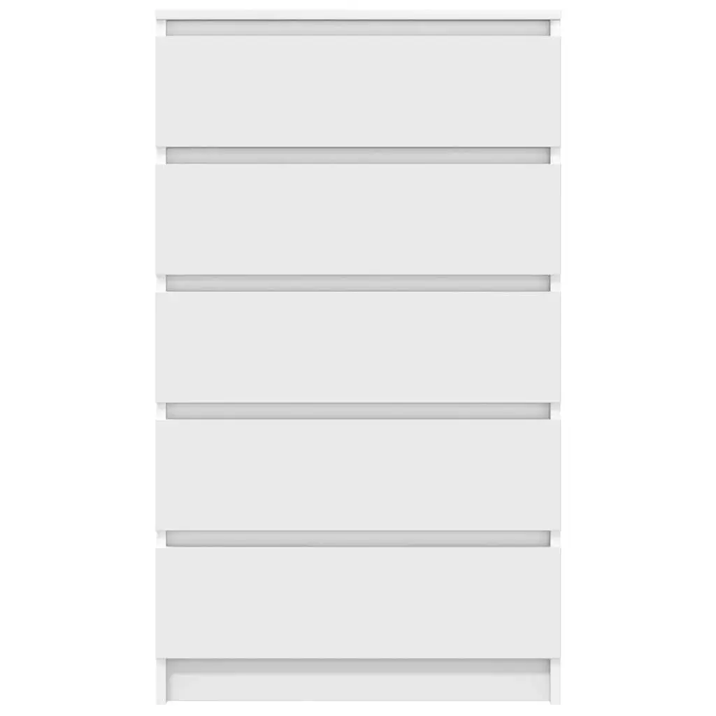 Drawer Cabinet White 60x36x103 cm Storage Chest 5 Drawers Engineered Wood