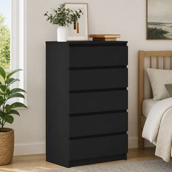 Reliable Black Drawer Cabinet with 5 Drawers