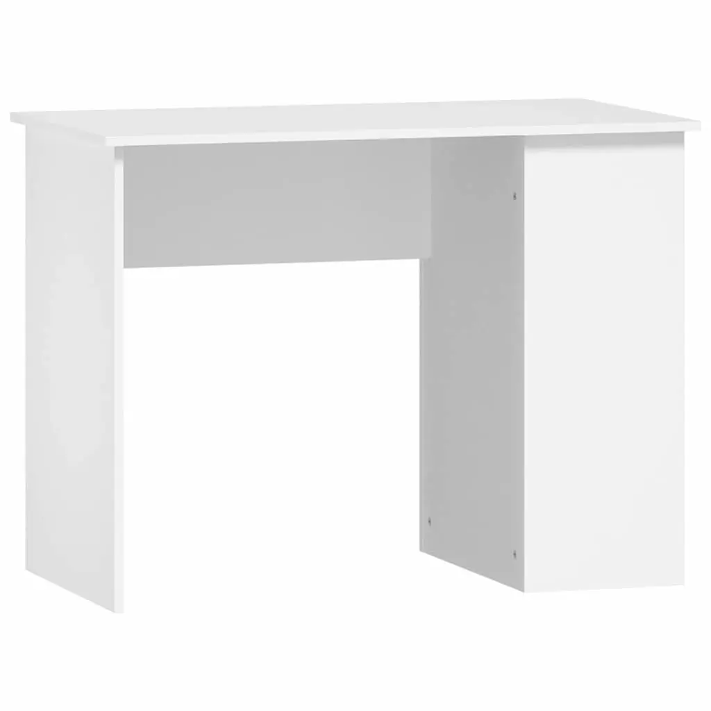 Office Desk Computer Workstation 100x55x75cm White with Storage Shelves