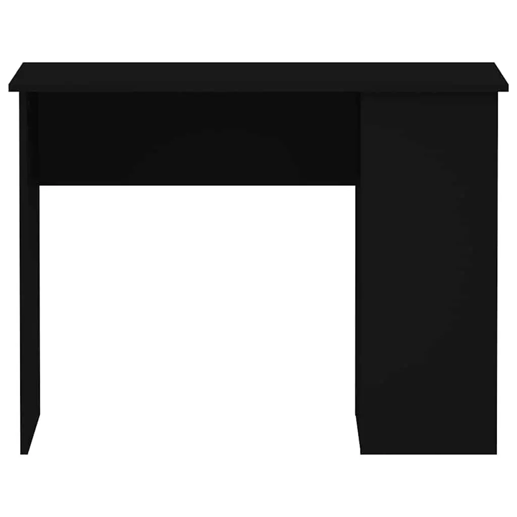 Black Office Desk with Shelves Storage Compartments Study Computer Workstation 100 x 55 x 75 cm