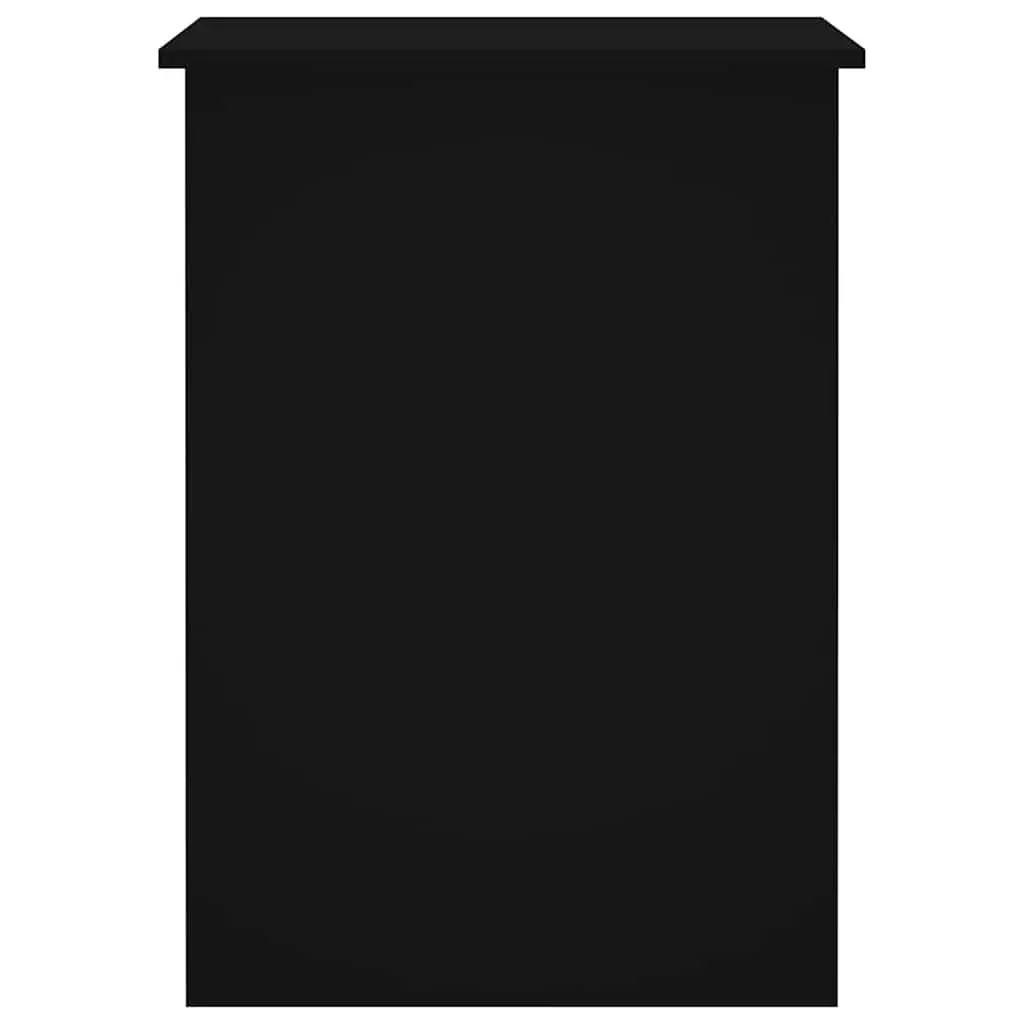 Black Office Desk with Shelves Storage Compartments Study Computer Workstation 100 x 55 x 75 cm
