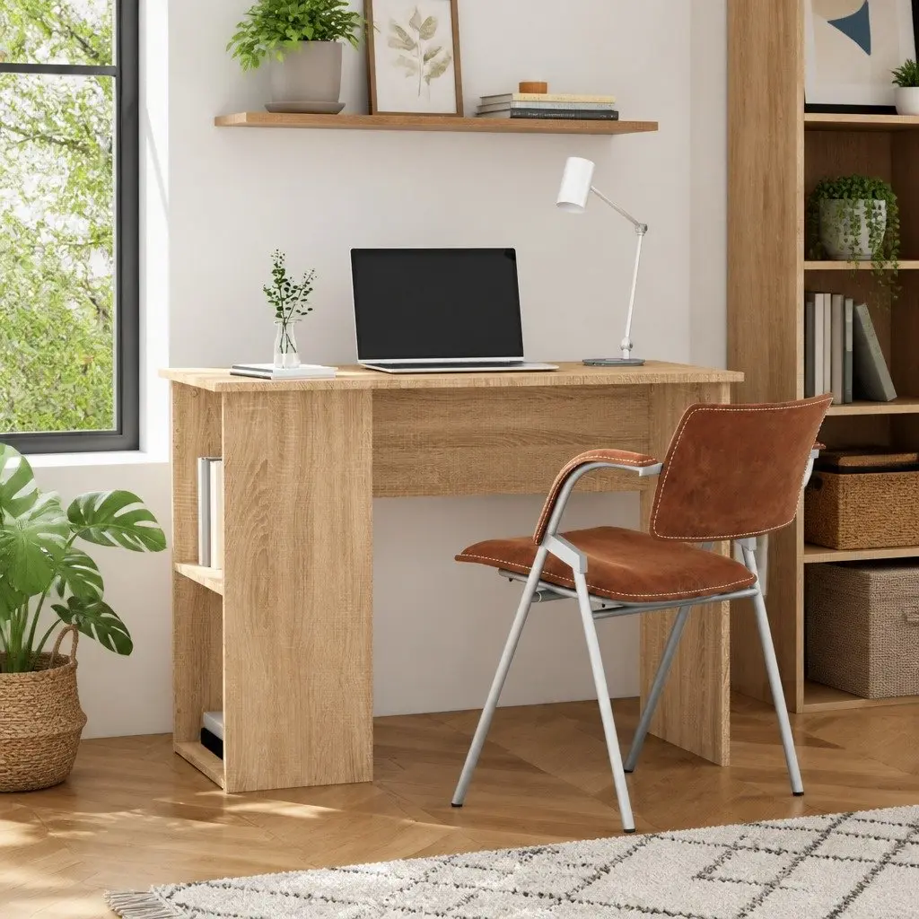 Brown Office Desk with Ample Storage Options