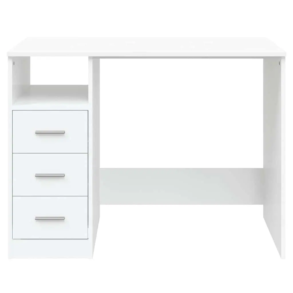 Office Desk Storage 102x50x76cm White 3 Drawers