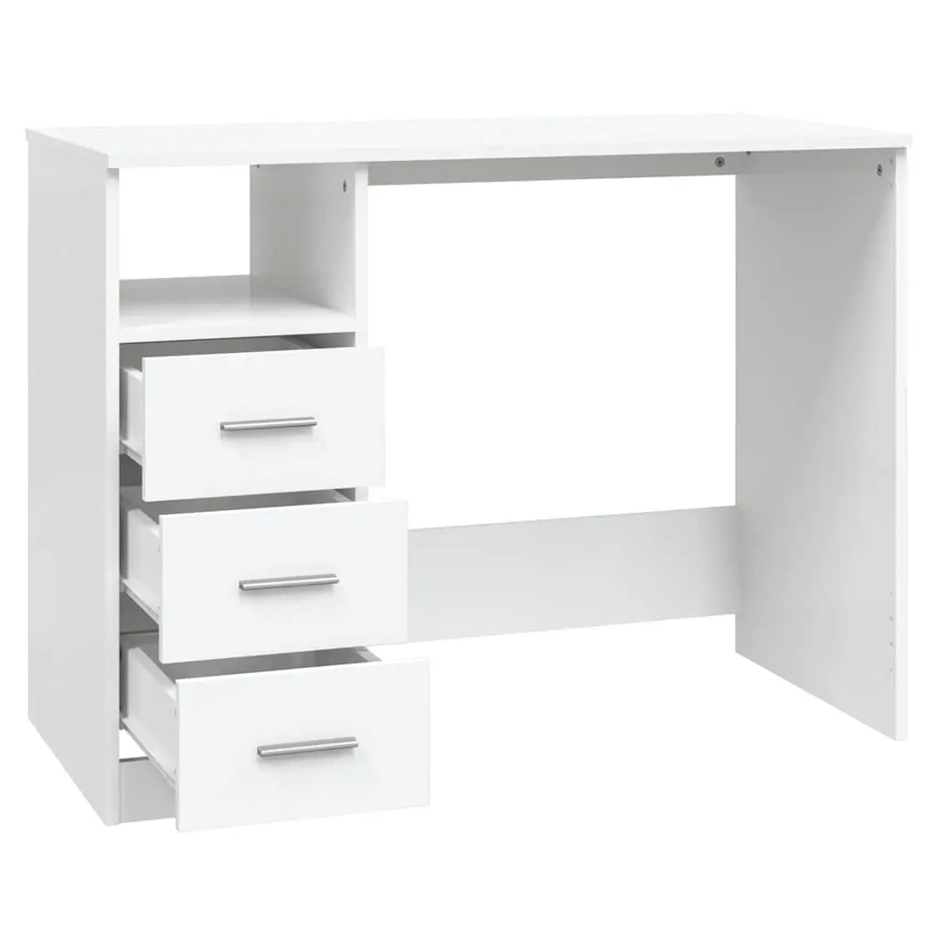 Office Desk Storage 102x50x76cm White 3 Drawers