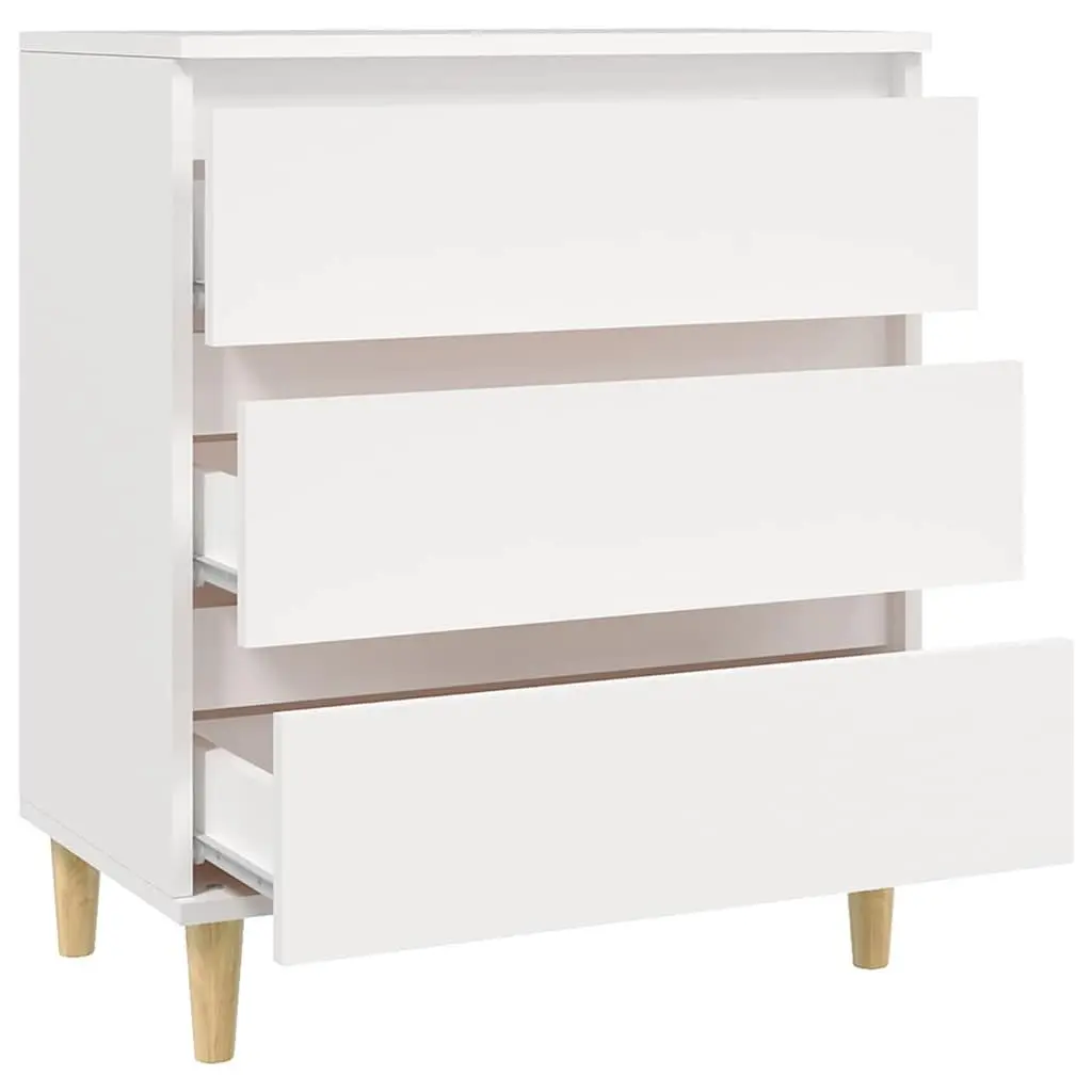 Sideboard White 60x35x70 cm Storage Cabinet 3 Drawers Engineered Wood Cupboard
