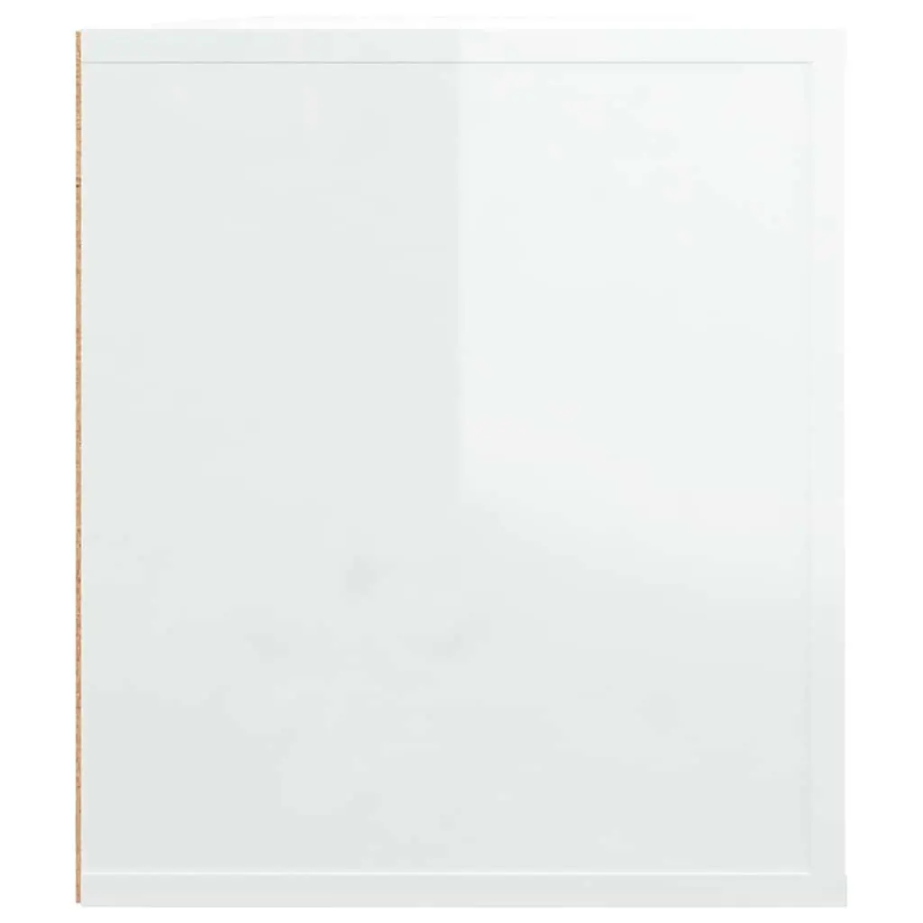 TV Cabinet White High Gloss Engineered Wood Media Unit 100 x 35 x 40 cm