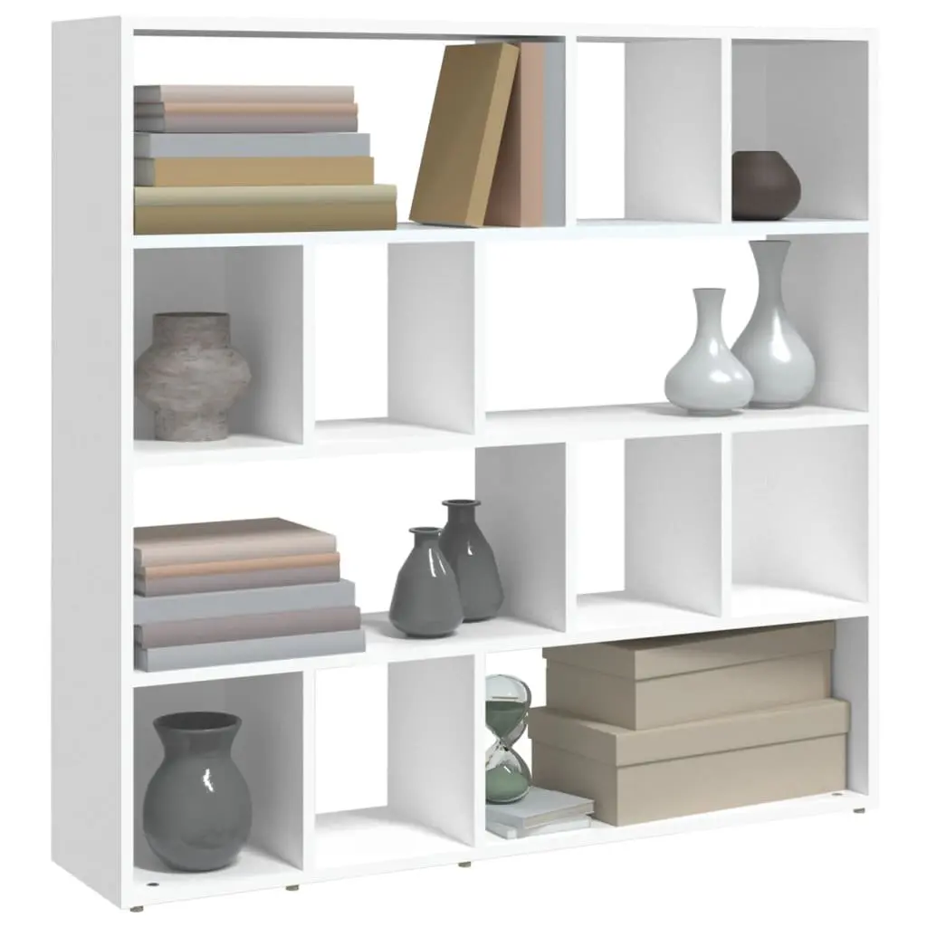 Book Cabinet Room Divider Storage Bookshelf 105L x 24W x 102H cm White