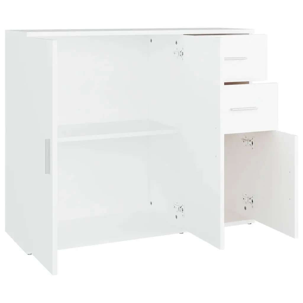 Sideboard White 91x29.5x75 cm Storage Cabinet Cupboard Engineered Wood Furniture