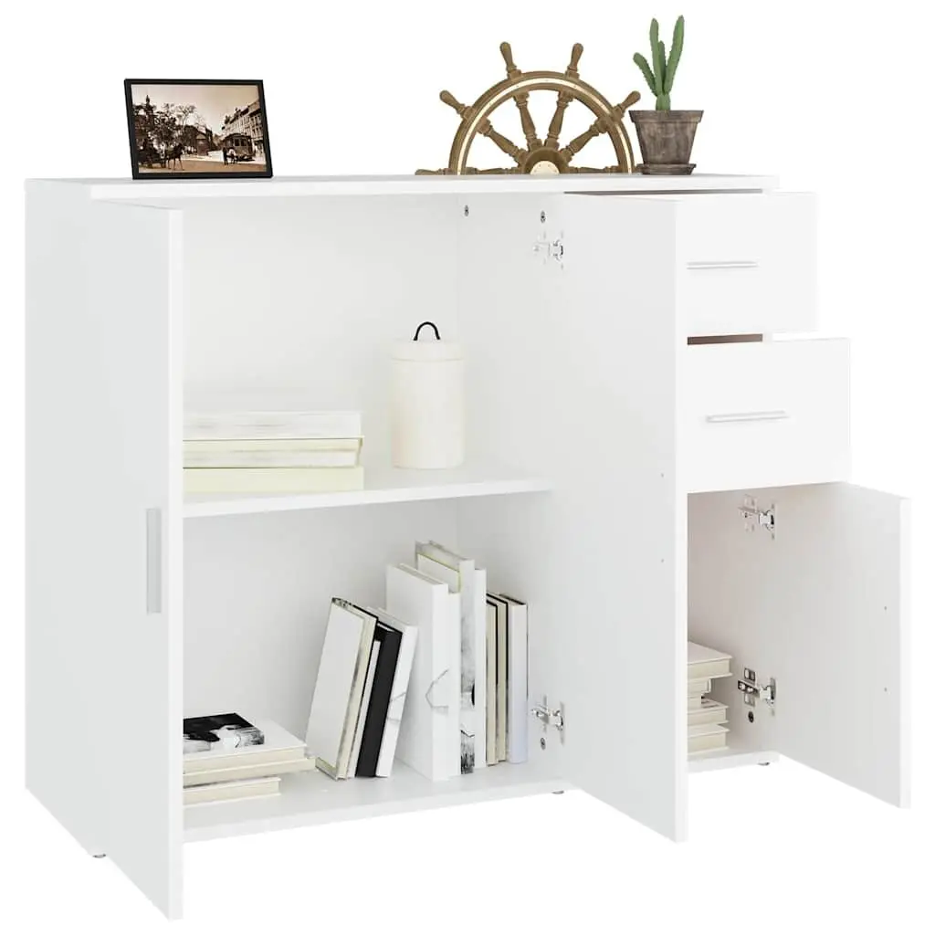 Sideboard White 91x29.5x75 cm Storage Cabinet Cupboard Engineered Wood Furniture