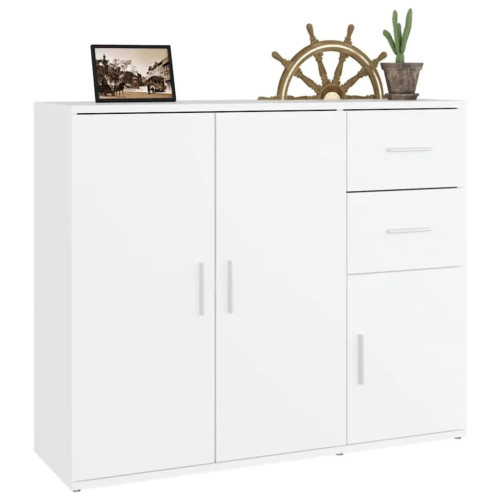 Sideboard White 91x29.5x75 cm Storage Cabinet Cupboard Engineered Wood Furniture