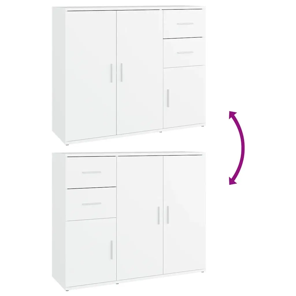 Sideboard White 91x29.5x75 cm Storage Cabinet Cupboard Engineered Wood Furniture