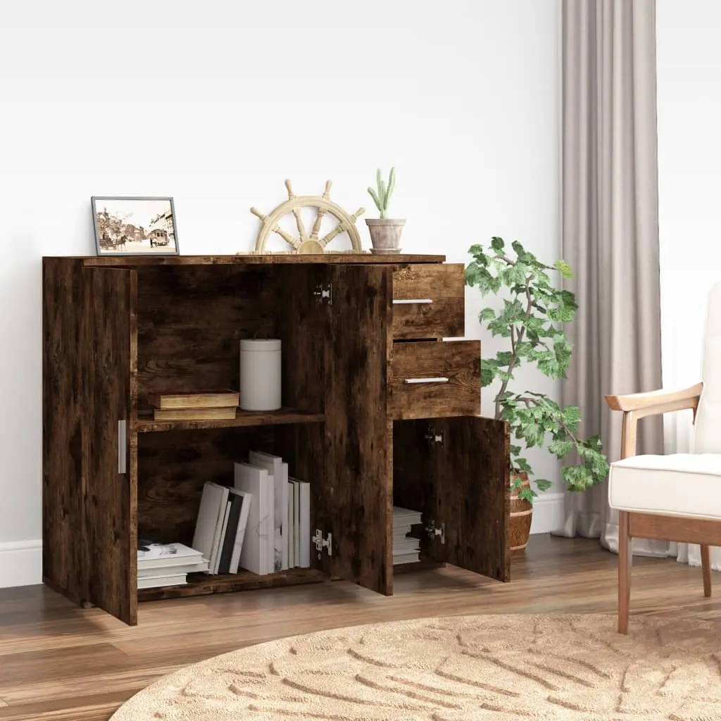 Sideboard Storage Cabinet Brown Engineered Wood 91x29.5x75cm
