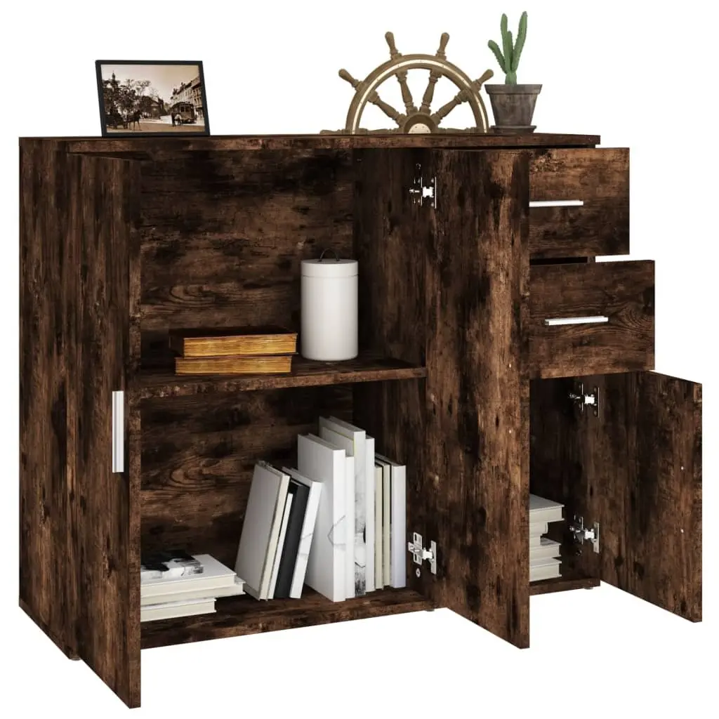 Sideboard Storage Cabinet Brown Engineered Wood 91x29.5x75cm