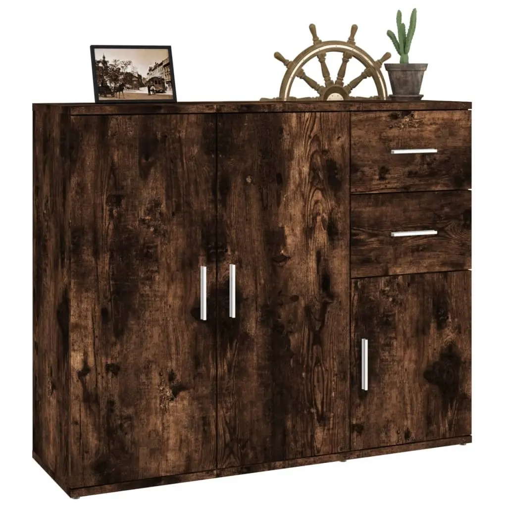 Sideboard Storage Cabinet Brown Engineered Wood 91x29.5x75cm