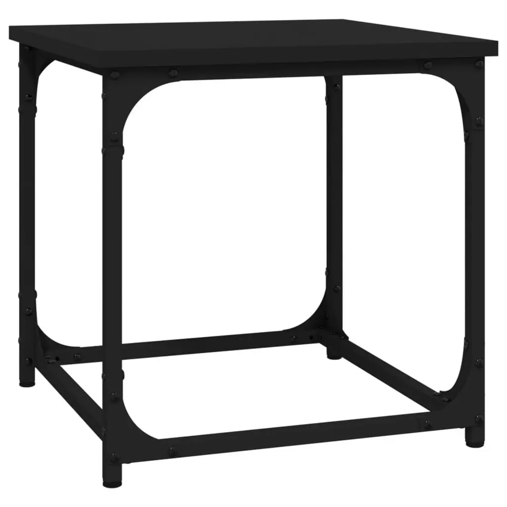 Side Table Coffee Table Adjustable Legs 40x40x40cm Black
