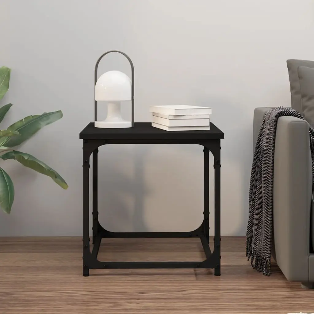 Side Table Coffee Table Adjustable Legs 40x40x40cm Black