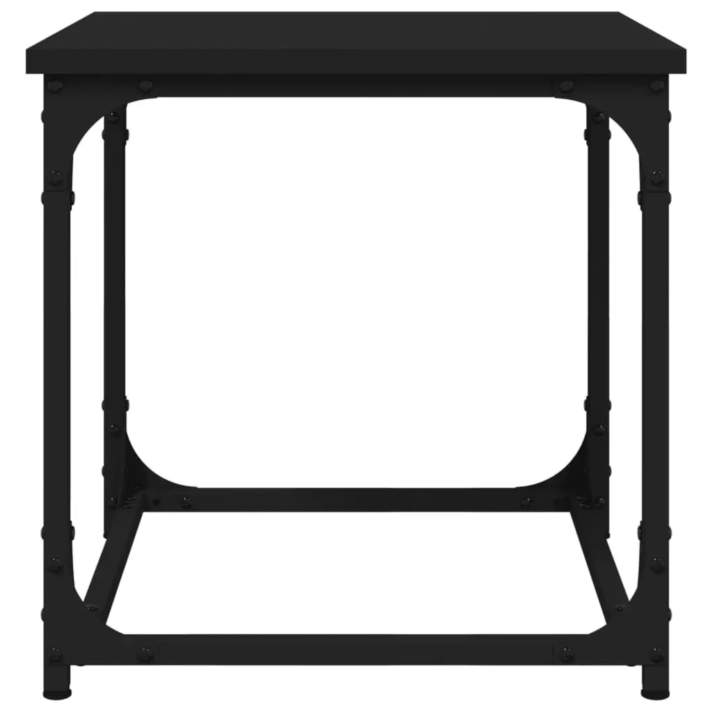 Side Table Coffee Table Adjustable Legs 40x40x40cm Black