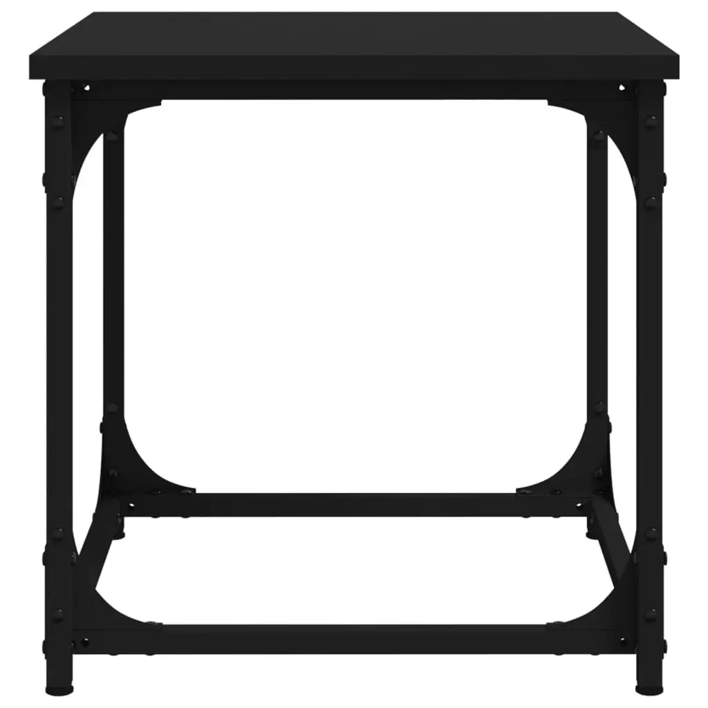 Side Table Coffee Table Adjustable Legs 40x40x40cm Black