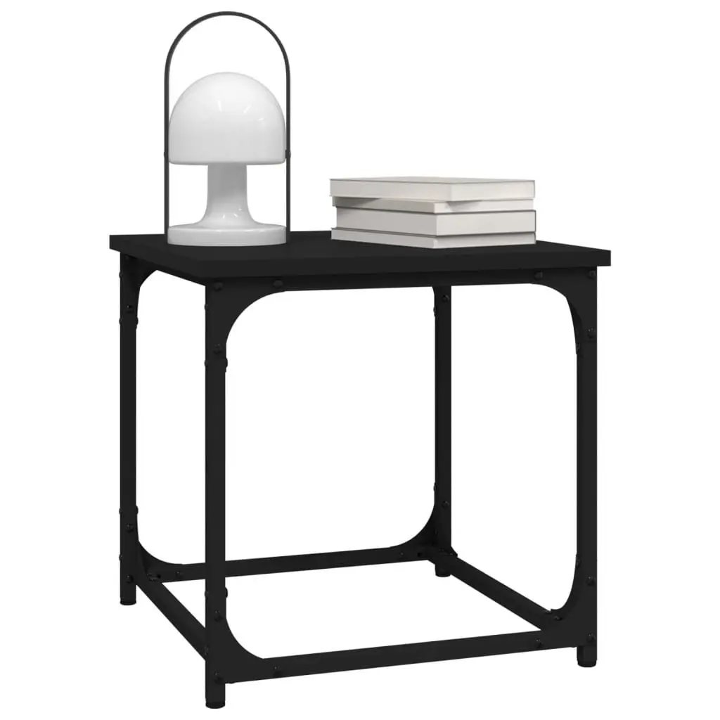 Side Table Coffee Table Adjustable Legs 40x40x40cm Black