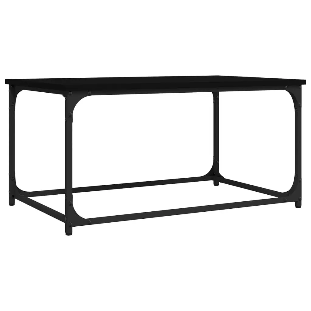 Coffee Table Living Room Use 80L x 50W x 40H cm Black Engineered Wood Iron Frame