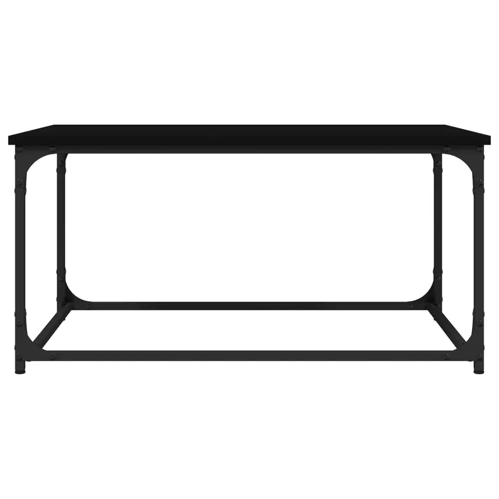 Coffee Table Living Room Use 80L x 50W x 40H cm Black Engineered Wood Iron Frame