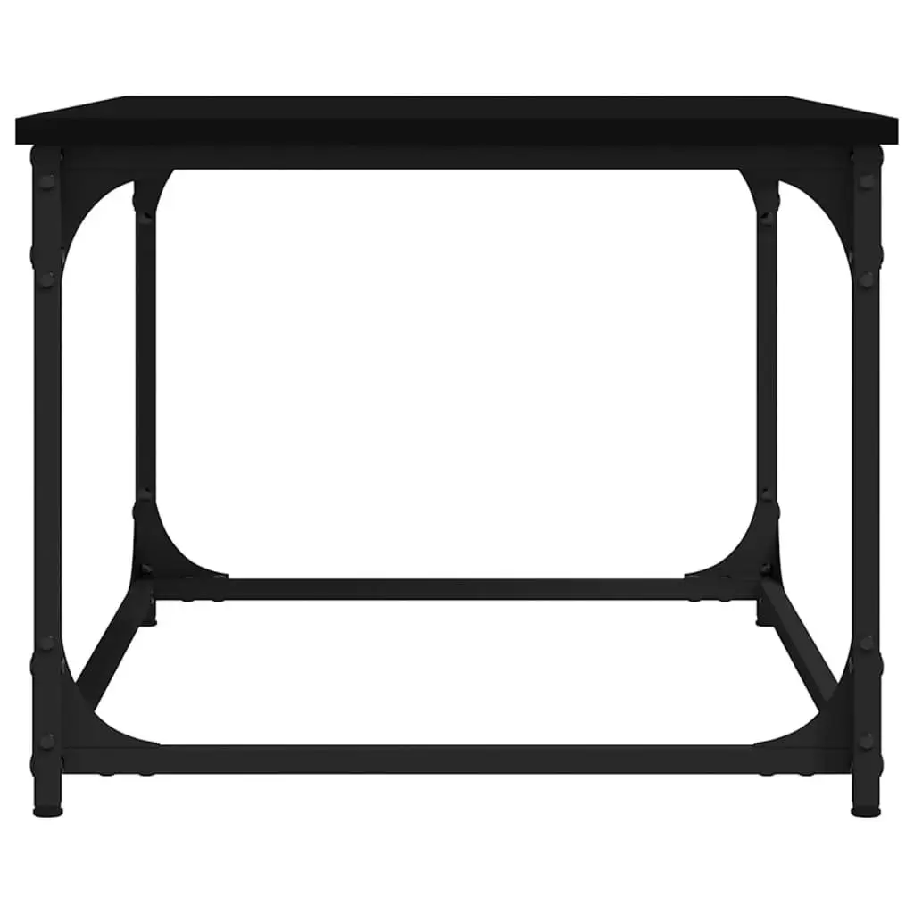 Coffee Table Living Room Use 80L x 50W x 40H cm Black Engineered Wood Iron Frame