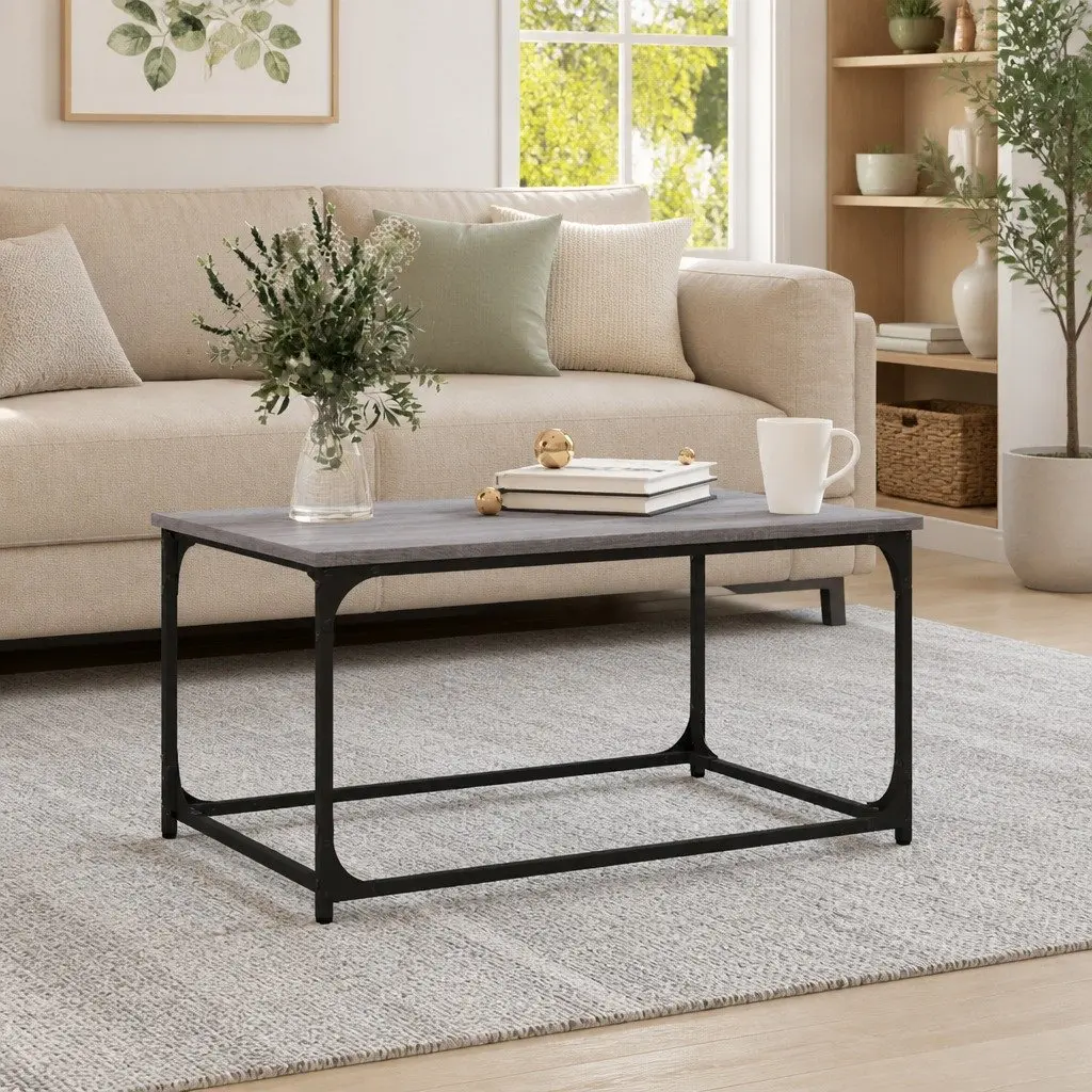 Coffee Table Grey Sonoma 80x50x40 cm Living Room Accent Side Table Frame