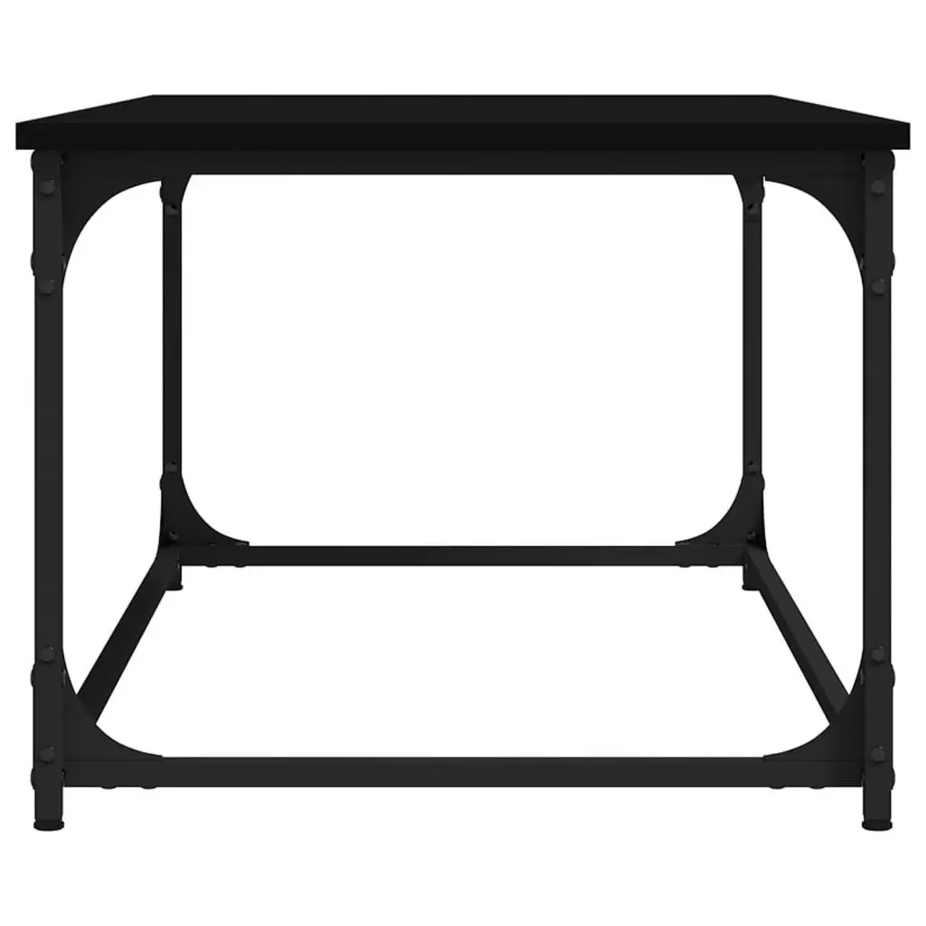 Coffee Table Black Engineered Wood Iron Frame 102W x 50D x 40H cm