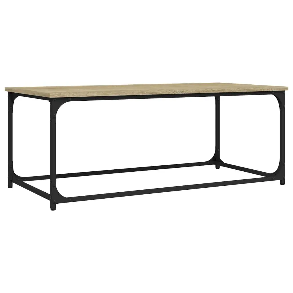 Coffee Table Living Room Use 102 x 50 x 40 cm Brown Engineered Wood Iron Frame