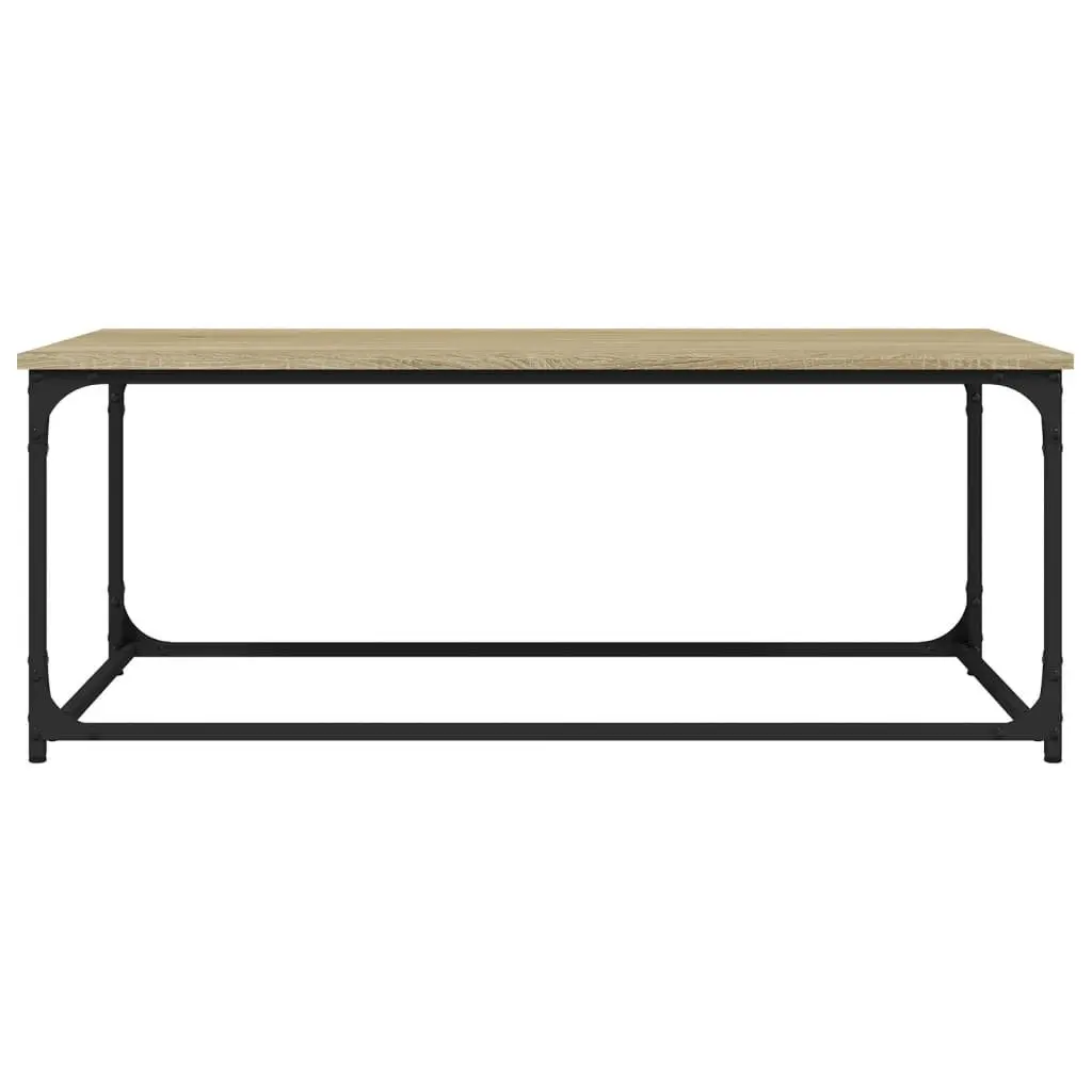 Coffee Table Living Room Use 102 x 50 x 40 cm Brown Engineered Wood Iron Frame