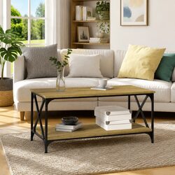 Reliable Coffee Table with Open Shelf: Practical & Stylish