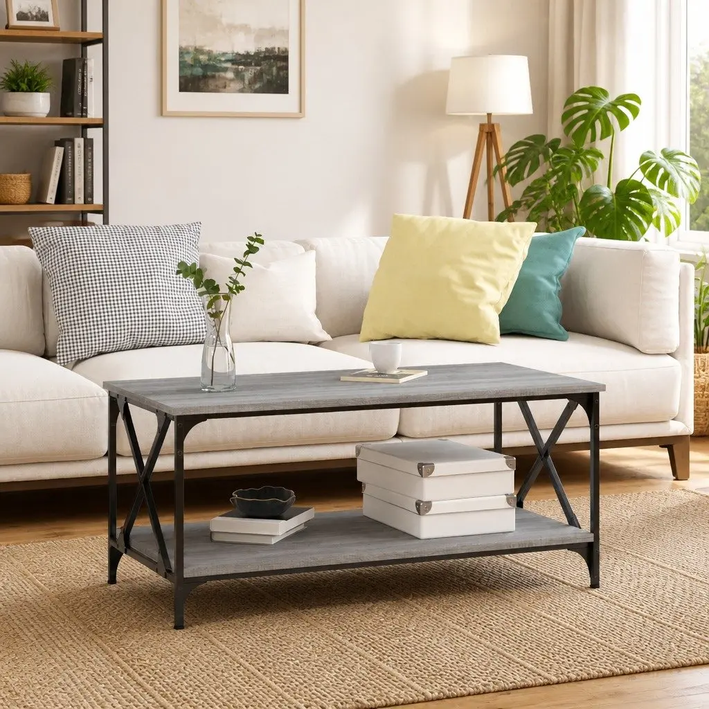 Grey Coffee Table with Storage Option