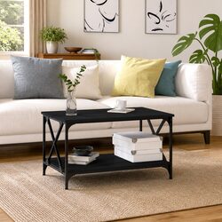 Practical Black Coffee Table with Storage at Great Value