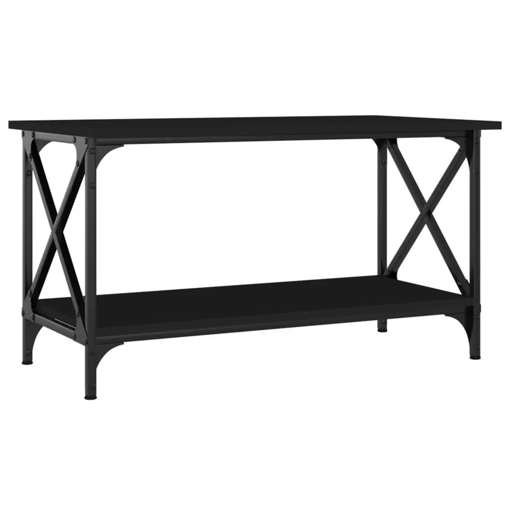 Black Coffee Table with Open Shelf