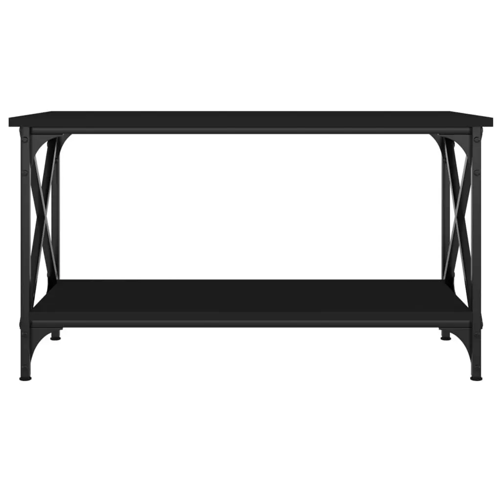 Black Coffee Table with Open Shelf