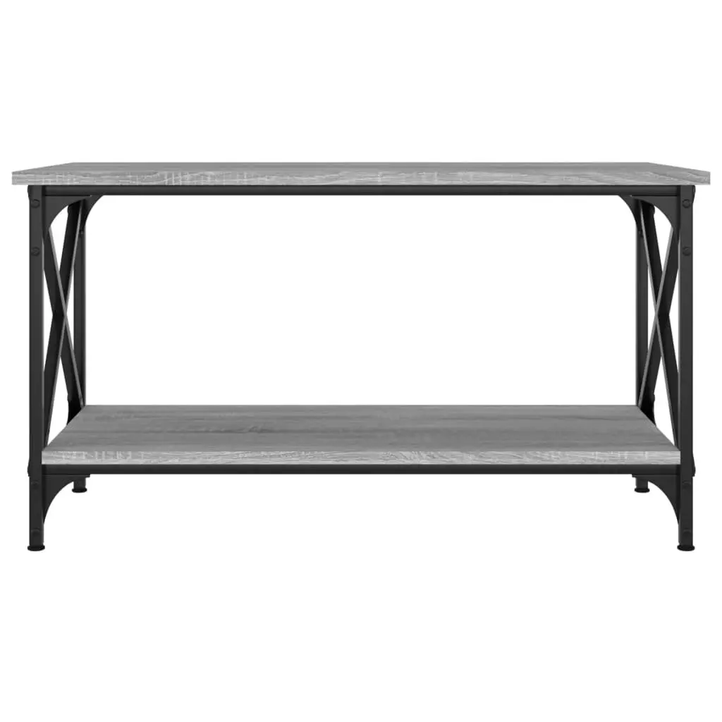 Coffee Table Grey Sonoma Open Shelf Living Room Storage 80W x 45D x 45H cm