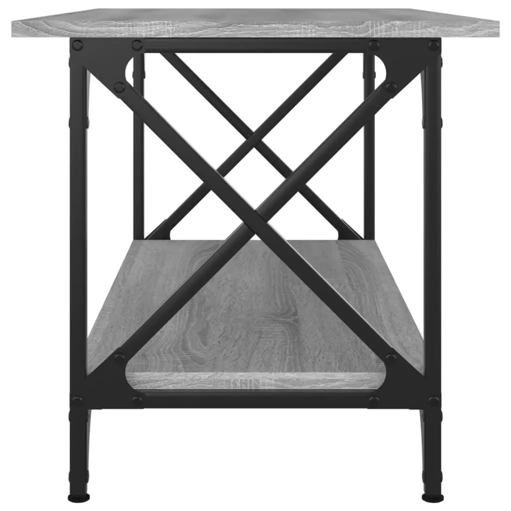 Coffee Table Grey Sonoma Open Shelf Living Room Storage 80W x 45D x 45H cm